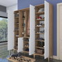 Hanah Home EA131 - 2801 Recibidor de Entrada Nogal y Blanco 180x198.6x37.5cm Mueble Organizador para Hogar